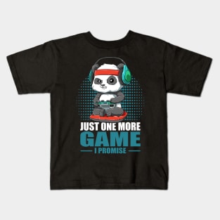 Funny Panda Gaming Gamer Just One more Game Kids T-Shirt